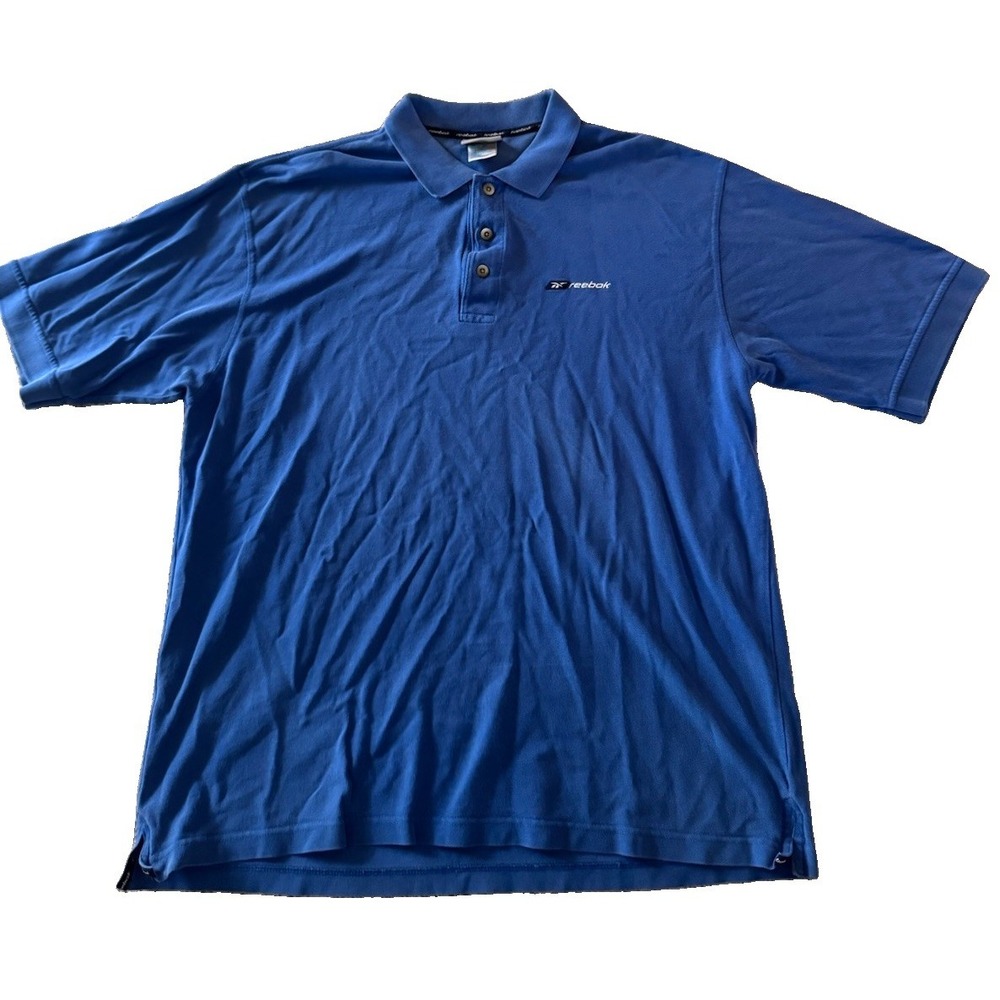 Vintage Solid Blue Embroidered Reebok Golf Polo Size XL Y2K Style